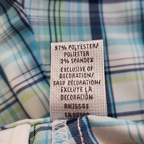 Izod Cool-FX Women's Blue Green & White Plaid Bermuda Shorts Size 2 Golfing - Picture 9 of 10